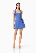 Load image into Gallery viewer, Talitha Halter Mini Dress in Cornflower Blue
