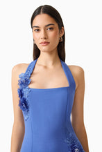 Load image into Gallery viewer, Talitha Halter Mini Dress in Cornflower Blue