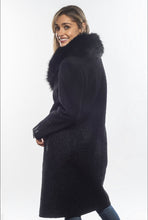 Load image into Gallery viewer, Long Fur Trim Boucle Coat
