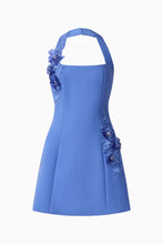 Load image into Gallery viewer, Talitha Halter Mini Dress in Cornflower Blue
