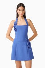 Load image into Gallery viewer, Talitha Halter Mini Dress in Cornflower Blue
