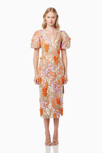 Load image into Gallery viewer, REMIX 3D FLORAL MIDI DRESS IN MULTI
